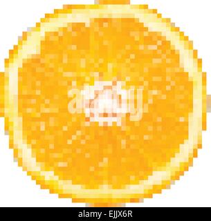 Citrus Fruit Slice Pixel Vector Isolated On White Stock Vector