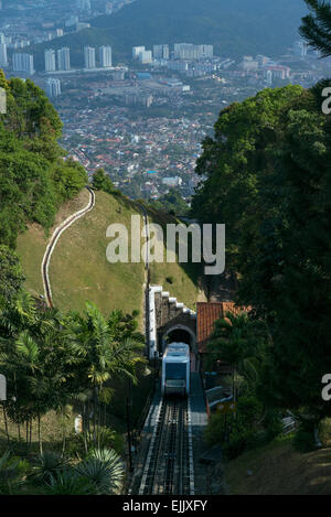 Penang Hill funicular train Stock Photo