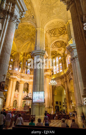 Malaga, Malaga Province, Costa del Sol, Andalusia, southern Spain. Interior of the Renaissance cathedral. Full Spanish name is L Stock Photo