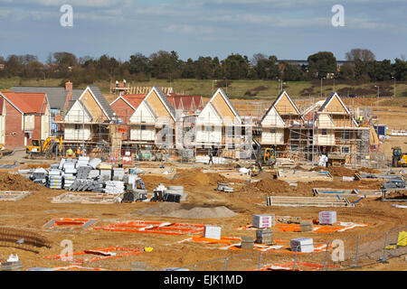 New House Building Development Nightingale Gardens Stanway Colchester Essex UK Stock Photo