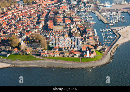 Aerial view of Urk, an old fishing village of the Netherlands Stock Photo