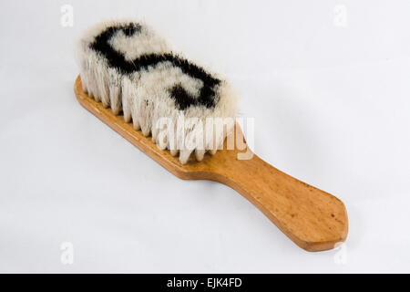 Wooden brush for clothes made of horse tail