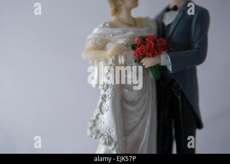Wedding cake figurine with a bride and bridegroom Stock Photo