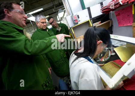 Chief of Staff of the Army Gen. George W. Casey Jr. observes small caliber ammunition inspection during his tour of the Lake City Army Ammunition Plant in Independence, Mo., on Nov. 4. Lake City AAP is the DoD provider of small caliber ammunition. Stock Photo