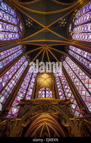 Stained glass windows of Sainte Chapelle, Paris, France Stock Photo