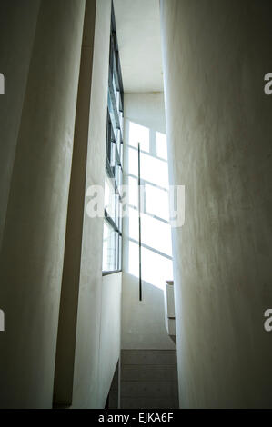 A play of light and shadow along an interior passage in the National Museum of Scotland in Edinburgh. Stock Photo