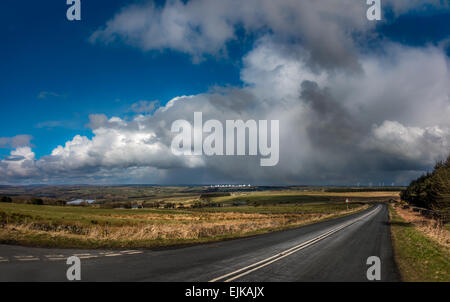 Sweeping views and weather over North Yorkshire Stock Photo