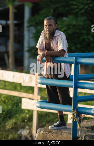 Old man, Commewijne district, Suriname Stock Photo