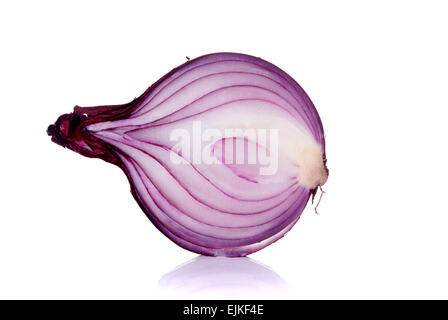 Half of red onion isolated on a white background Stock Photo