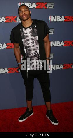 NBA 2K15 Launch Celebration held at the Standard Featuring: Russell Westbrook Where: New York, New York, United States When: 23 Sep 2014 Stock Photo