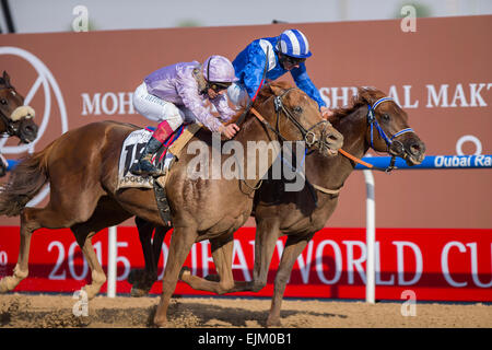 Usa. 28th Mar, 2015. MAR 28, 2015:Tamarkuz, ridden by Paul Hanagan, wins the Godolphin Mile at Meydan in Dubai, UAE. Kazushi Ishida/ESW/CSM/Alamy Live News Stock Photo