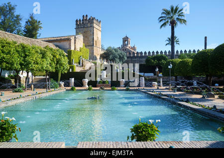 Part of the gardens of the Alcázar, Fortress of the Christian Monarchs in Córdoba Stock Photo