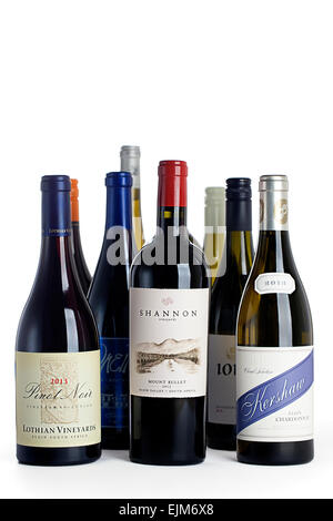 A selection of premium South African wines Stock Photo