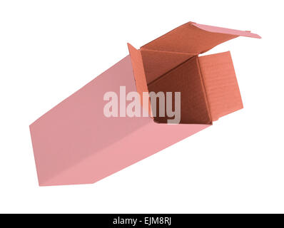 Red cardboard box on a white background Stock Photo