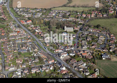 aerial view of Skirlaugh village near Hull, East Yorkshire, UK Stock Photo