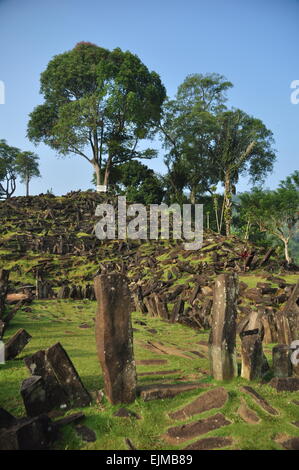 Gunung Padang, megalithic site located in Karyamukti village, Cianjur regency, West Java Province of Indonesia. Stock Photo