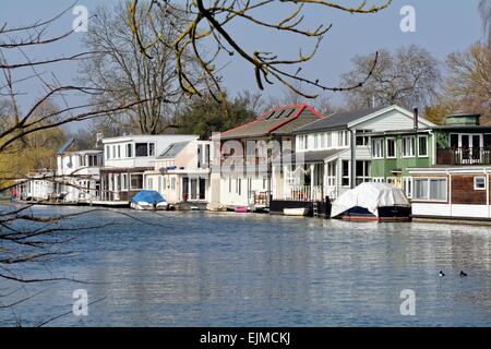 Riverside homes at Taggs Island Hampton Court West London Stock Photo