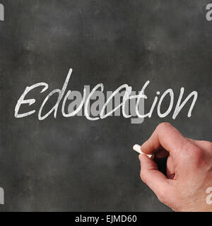 A Colourful 3d Rendered Concept Illustration showing Education written on a Blackboard Stock Photo