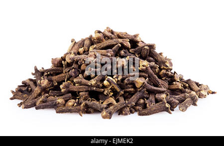heap of dried cloves, isolated on white background Stock Photo