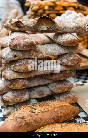 Bread stall, Borough Market, London Stock Photo