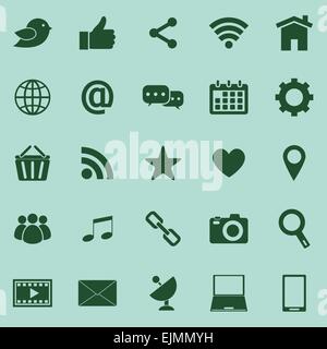 Social media color icons on green background, stock vector Stock Vector