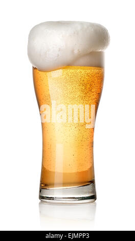 Glass of light beer isolated on a white background Stock Photo