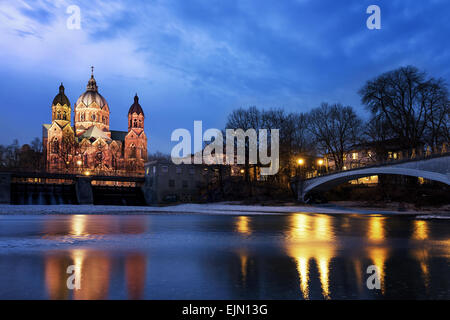 St. Luke Church, is the largest Protestant church in Munich, Germany Stock Photo