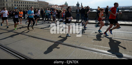 Prague, Czech Republic. 28th Mar, 2015. Runners of 17th Prague International Half Marathon 2015 compete in Prague, Czech Republic, on Saturday, March 28, 2015. © Michal Krumphanzl/CTK Photo/Alamy Live News Stock Photo