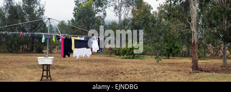 Backyard Washing Line in the Hunter Valley New South Wales Australia Stock Photo