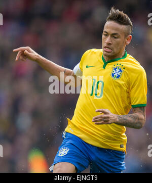 London, UK. 29th Mar, 2015. International Football Friendly. Brazil versus Chile. Brazil's Neymar. Credit:  Action Plus Sports/Alamy Live News Stock Photo