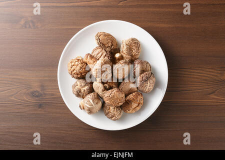 Dried Shiitake Mushrooms Stock Photo