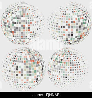 Collection of halftone sphere vector logo template. Abstract globe symbol, isolated round icon, business concept .You can use science and technology, tourism, financial or environmental background. Stock Photo