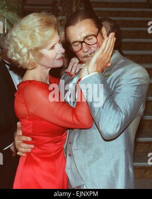 FILE - A file picture dated 01 May 1991 shows Austrian actress Christiane Hoerbiger and her German colleague Goetz George during scene in the film 'Schtonk' from director Helmut Dietl. Dietel passed away at the age of 70 in Munich, Germany. Photo: Oliver Berg/dpa Stock Photo