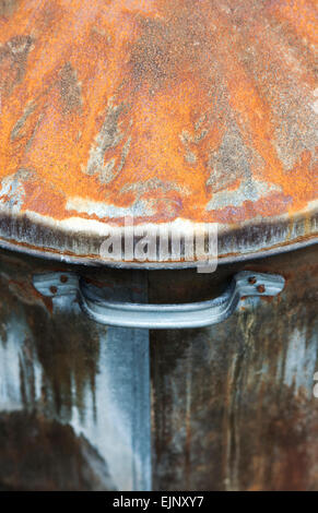 Old Metal rusty dustbin Stock Photo