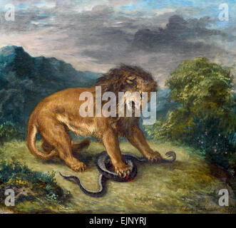 Eugene Delacroix Lion And Snake Stock Photo Alamy