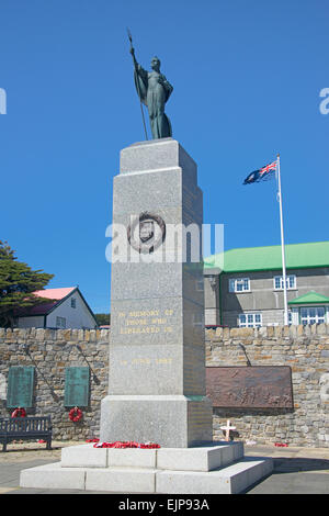 Liberation memorial commemorating those who died 1982 Falklands War Stanley Falkland Islands Stock Photo