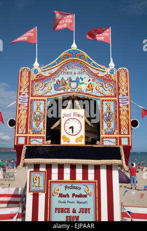 Punch and Judy Show Theatre, Weymouth, Dorset, England, UK Stock Photo