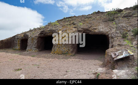 Cueva Cuatro Puertas (Four entrances cave) - Gran Canaria, Canary islands, Spain, Europe Stock Photo