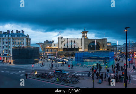 Kings Cross Station London UK Evening Stock Photo