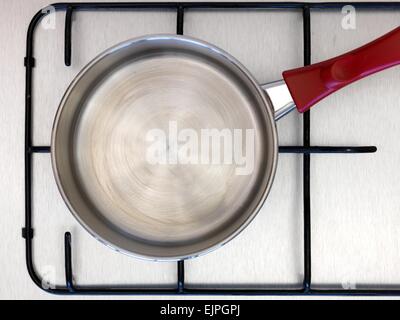 A cooking pot isolated on a stove top Stock Photo
