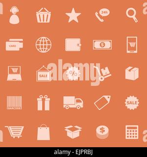 E-commerce color icons on orange background, stock vector Stock Vector