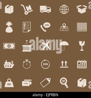 Logistics color icons on brown background, stock vector Stock Vector