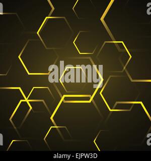 Abstract background with yellow hexagon, stock vector Stock Vector