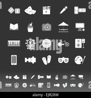 Entertainment icons on gray background, stock vector Stock Vector