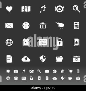 General application icons on gray background, stock vector Stock Vector
