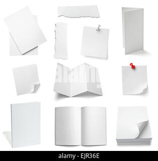 Note Peper Books various note paper and book template Stock Photo - Alamy