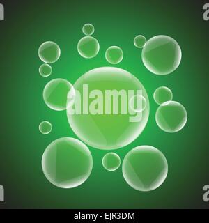 Abstract background with green glossy bubble, stock vector Stock Vector
