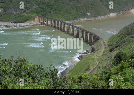 railway bridge over Kaaimans River, South Africa Stock Photo