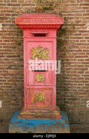 Old postbox at Fort Zeelandia, Paramaribo, Suriname Stock Photo