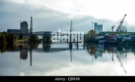 Entrance to Sharpness Docks in Gloucestershire, England. Stock Photo